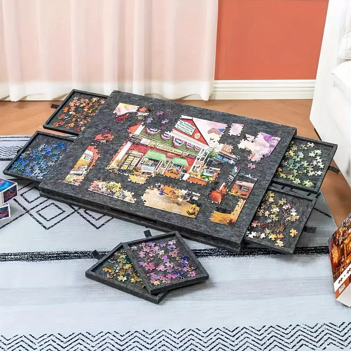 Puzzle Board 1000 Pcs with 6 Drawers | Portable Non-Slip Organizer