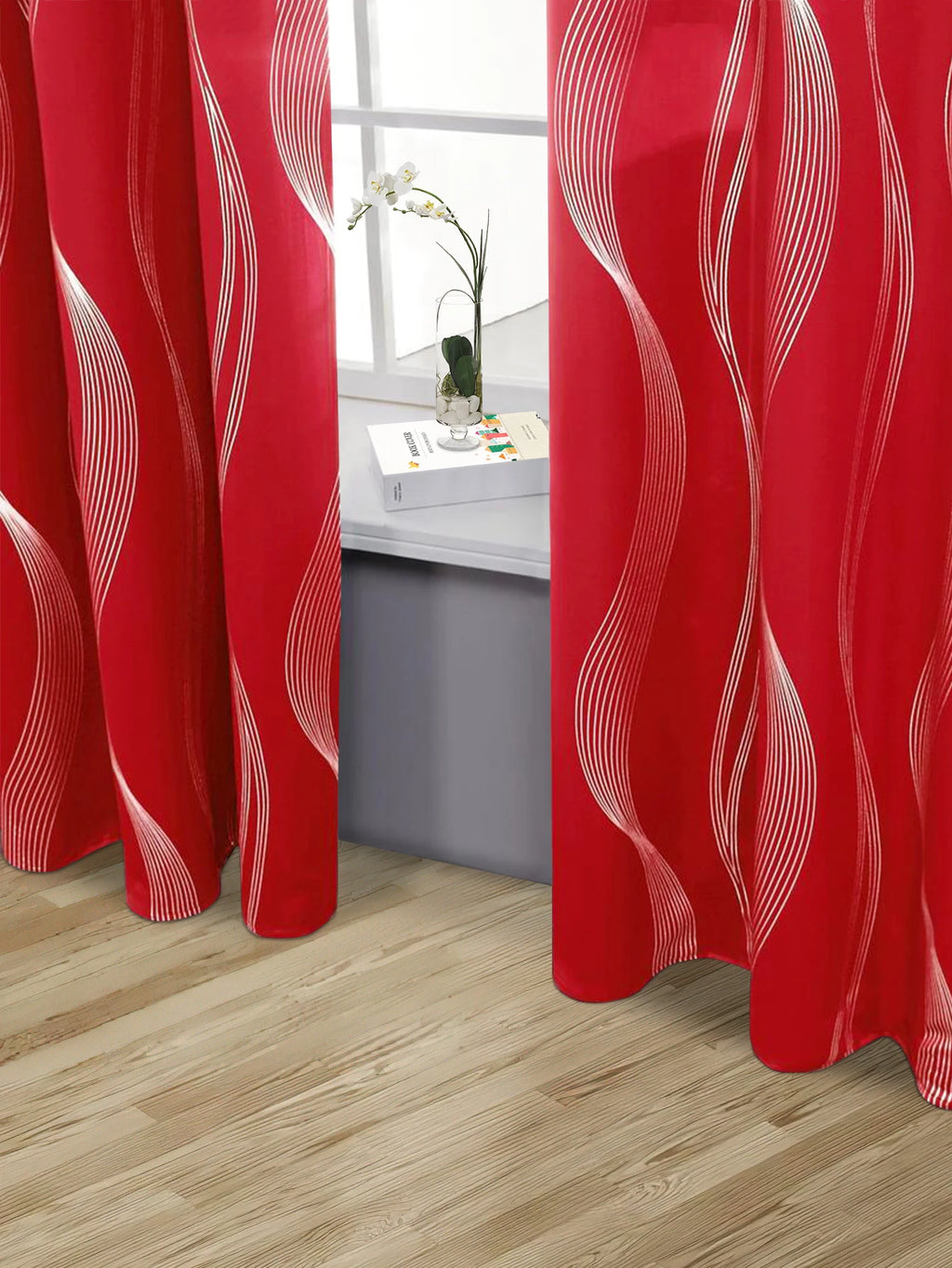 High Precision Silver Embossed Wave Blackout Curtain - Light & Heat Control