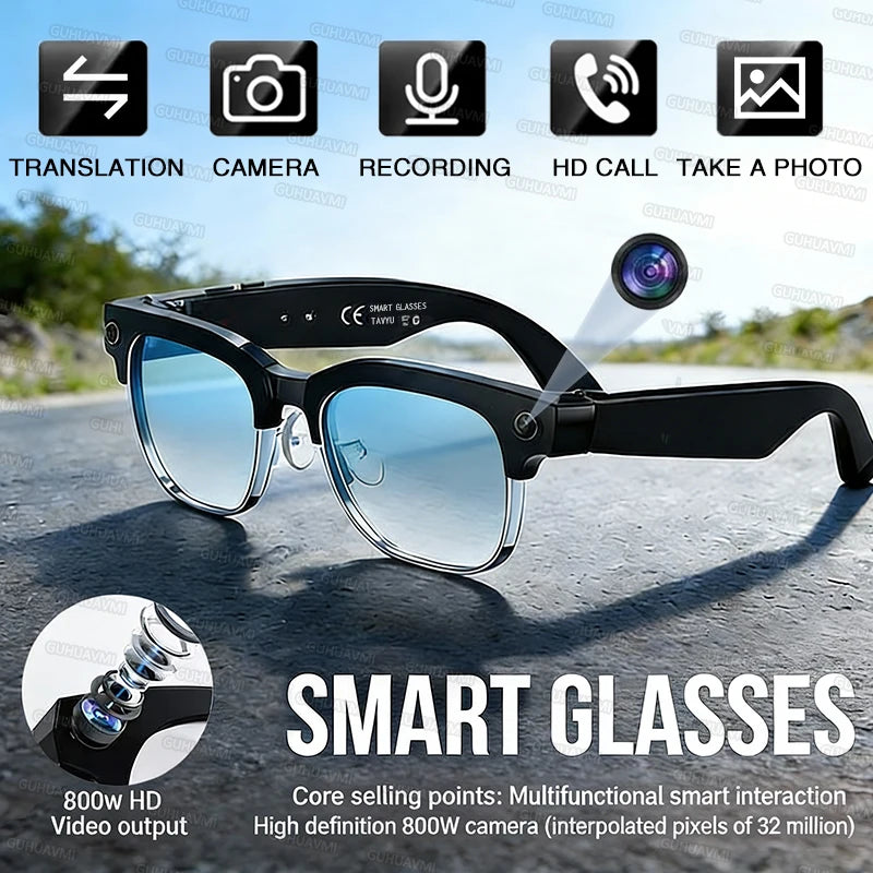 Vabena 2026 Smart Camera Glasses for Men - 800W, AI, Video & Translation