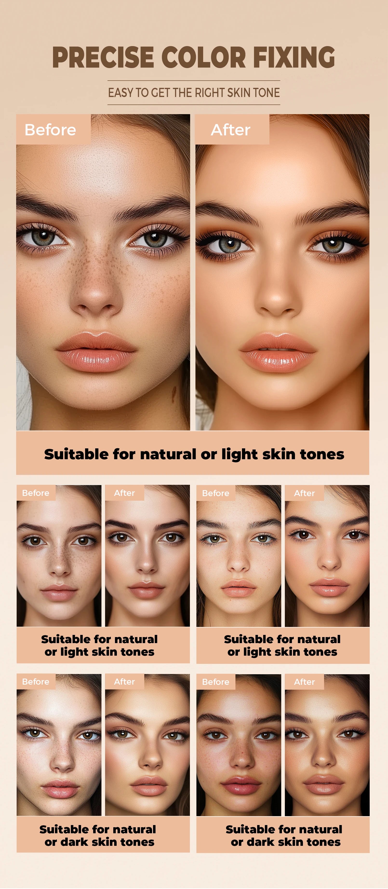 Hydrating Eye Brightening Concealer & Contour Cream - Full Coverage, Long-Lasting Makeup