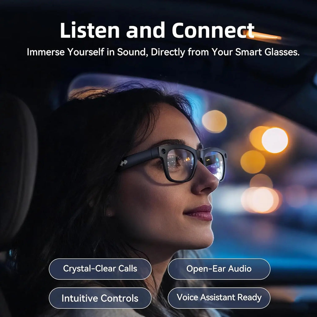 2026 Smart AI Glasses 1080P HD Video Camera ChatGPT Bluetooth Music Translation Sunglasses for Men