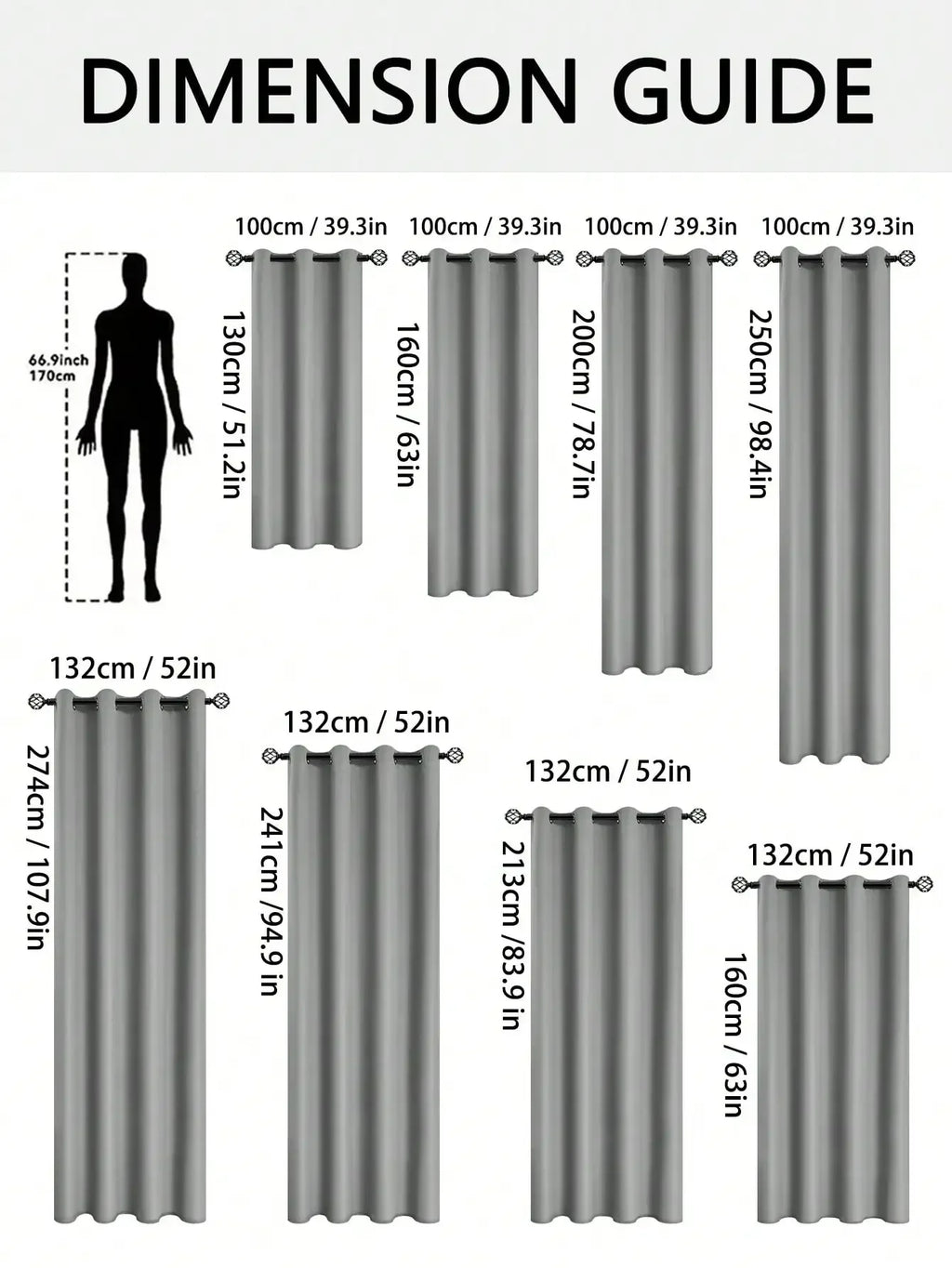 1panel Solid 100% Blackout Curtains with Grommets - Total Privacy Drapes