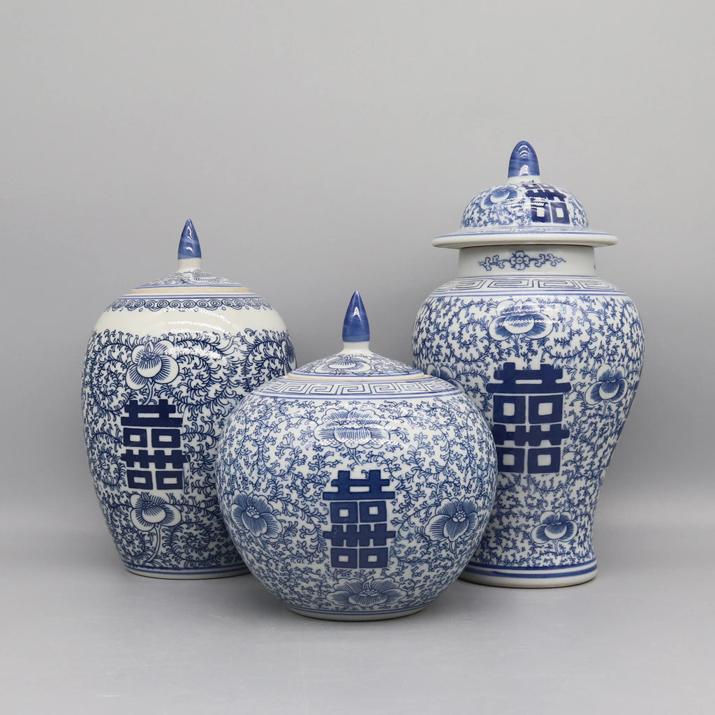 Blue & White Ceramic Jar | Timeless Home Decor Pot & Vase