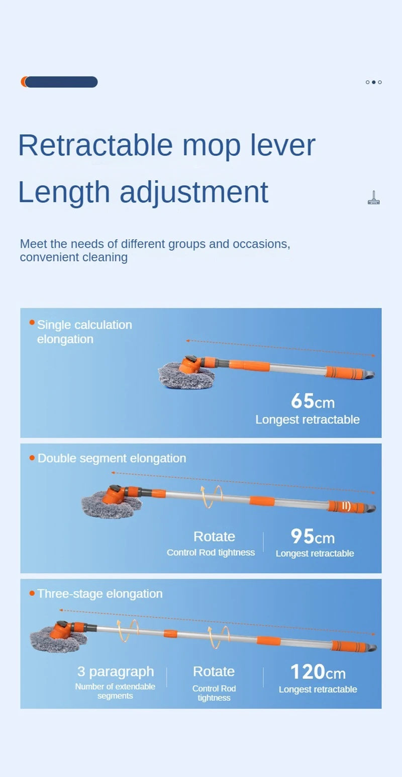 LEIBOO Telescopic Car Wash Mop - Foam Brush for Vehicle & Window Cleaning