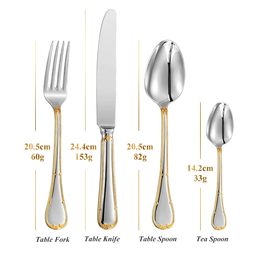 Vabena Premium 24-Pc 18/10 Stainless Steel Flatware Set for 6