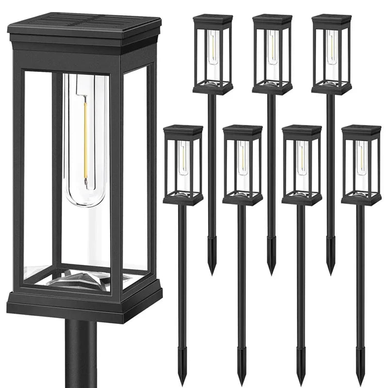 Retro Solar Pathway Lights | Warm Garden LED Decor