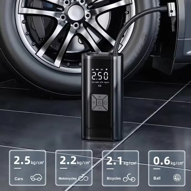 YIJU 150psi Wireless Portable Tire Inflator for Cars & Bikes
