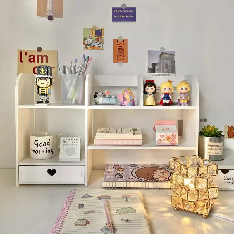 Double-Layer Desktop Organizer Rack - Stationery & Cosmetics Storage