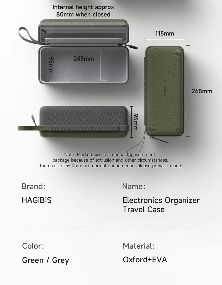 Hagibis Travel Cable Organizer Bag - Portable Electronics Carry Case
