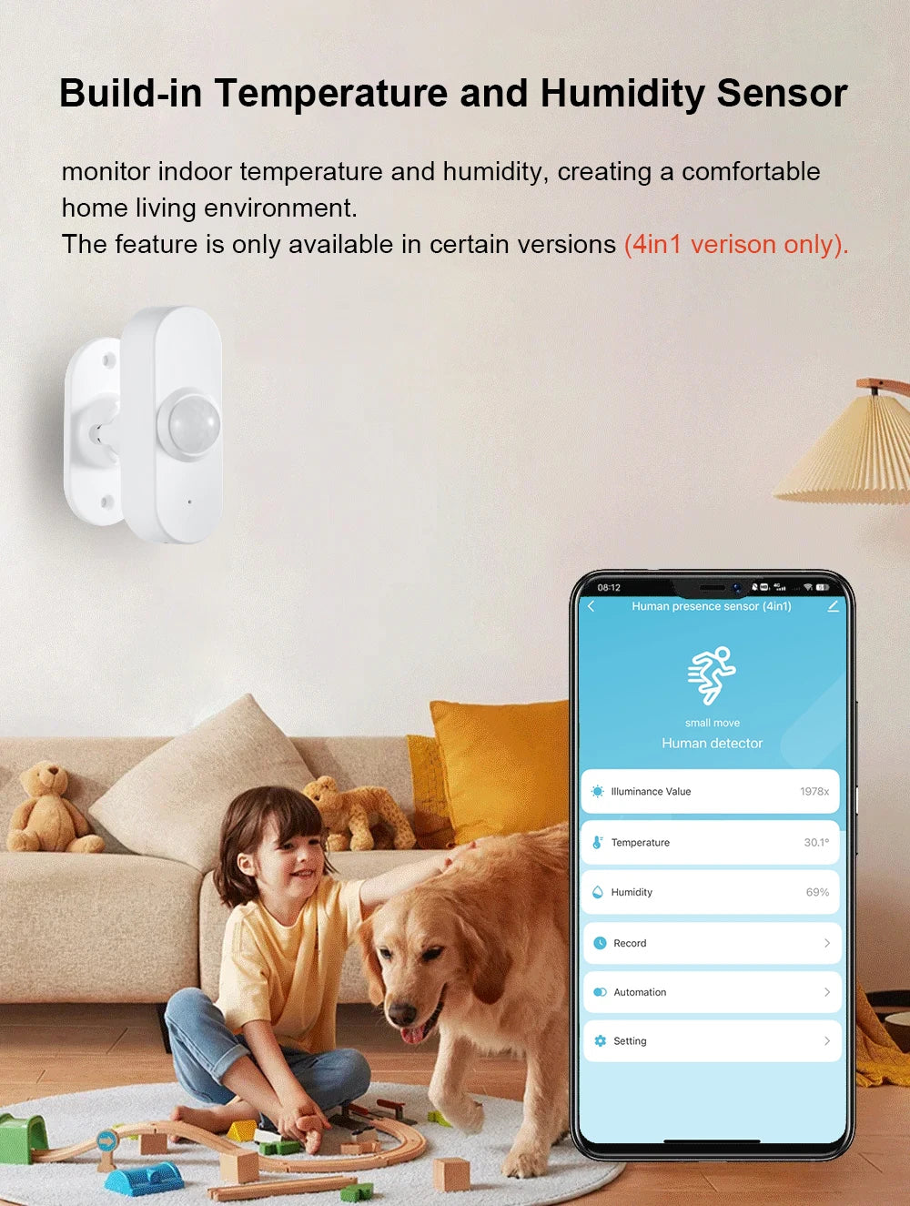 Haozee 24G mm Wave Presence Sensor for Smart Home Security