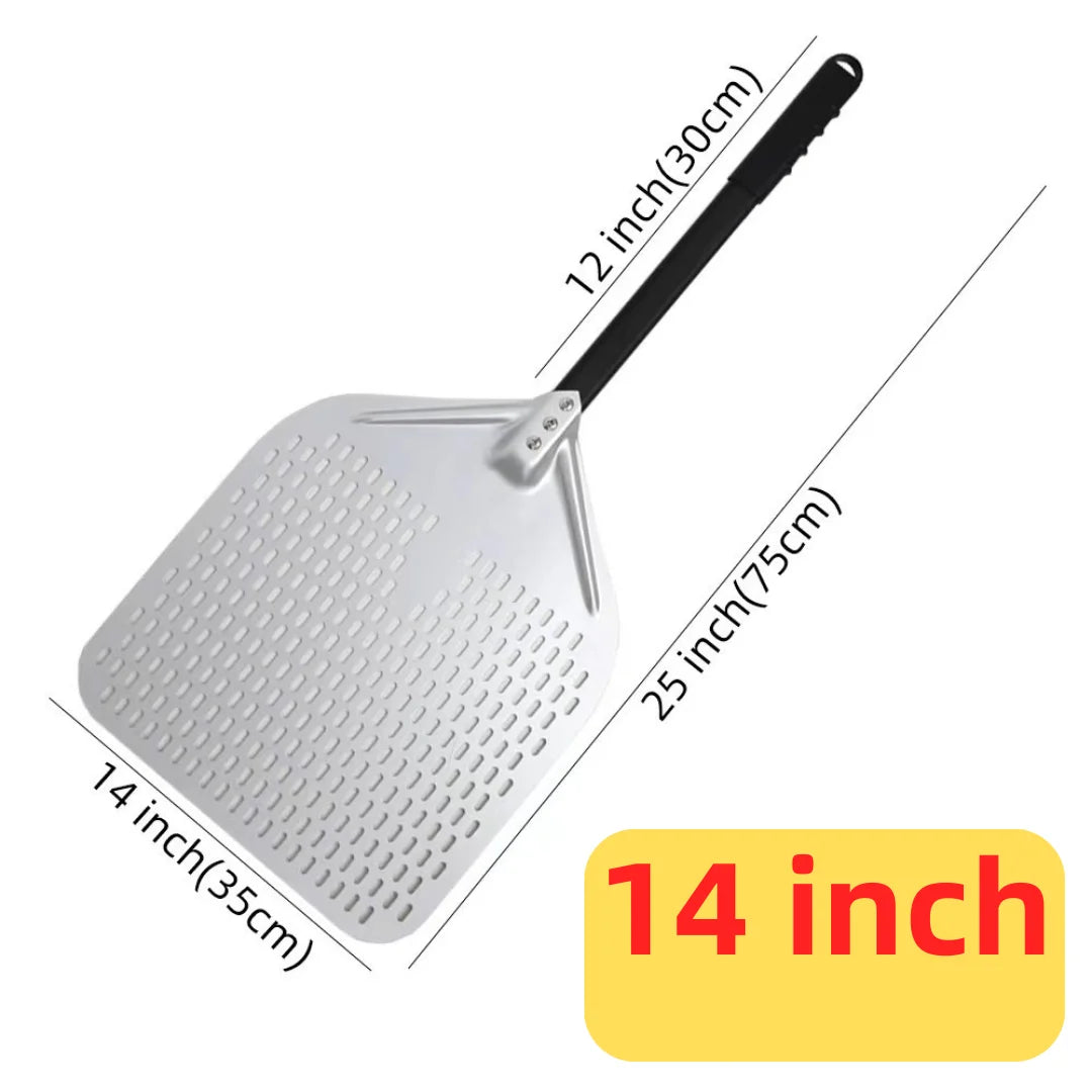 6-14 Inch Hard Anodized Aluminum Pizza Peel – Durable Oven Spatula & Bread Paddle