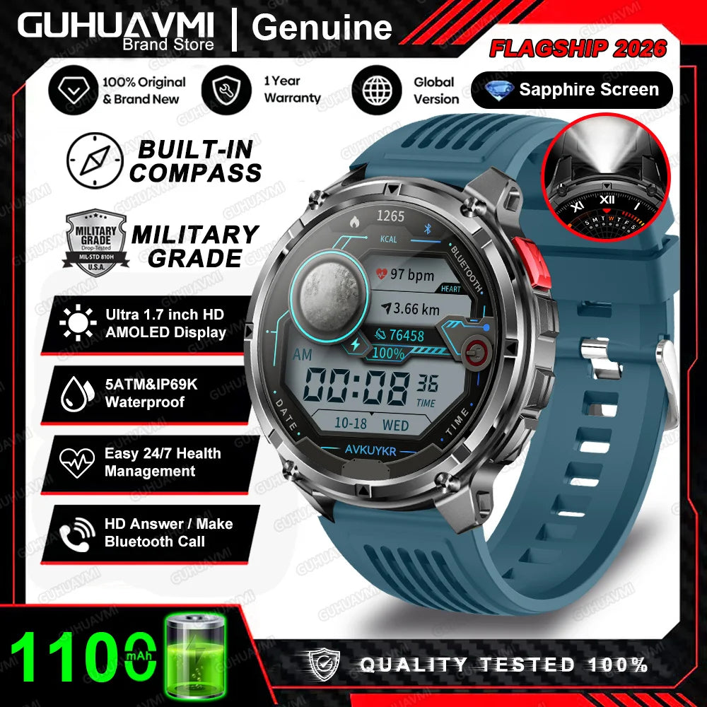 T-Rex3 Pro Smartwatch: GPS, 5ATM Waterproof, Military-Grade Sports & Outdoor Tracker