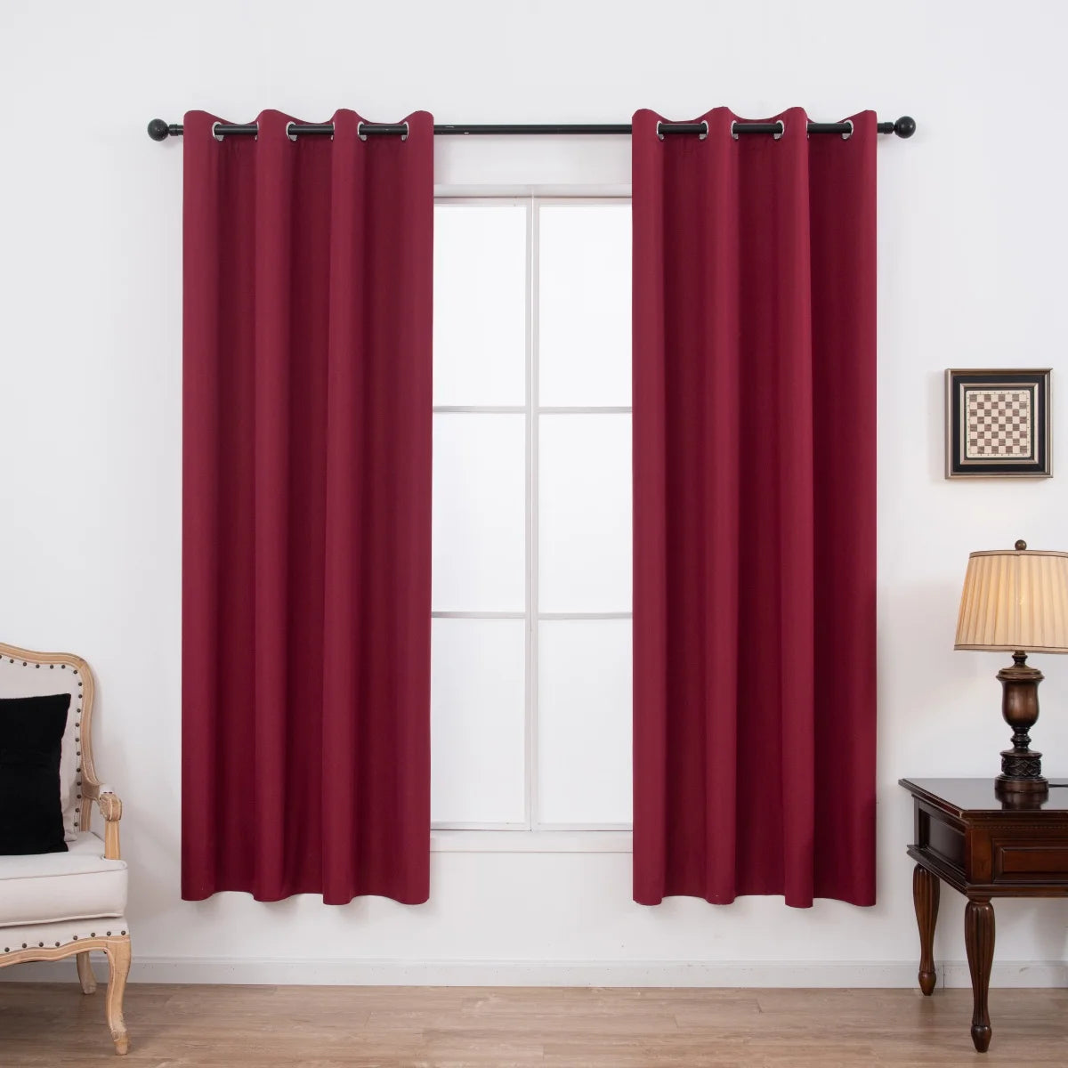 1panel Solid 100% Blackout Curtains with Grommets - Total Privacy Drapes