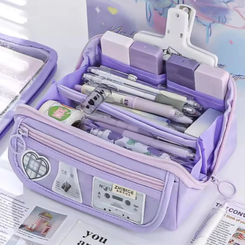 Large Capacity Multifunctional Pencil Case & Desktop Organizer for Kids