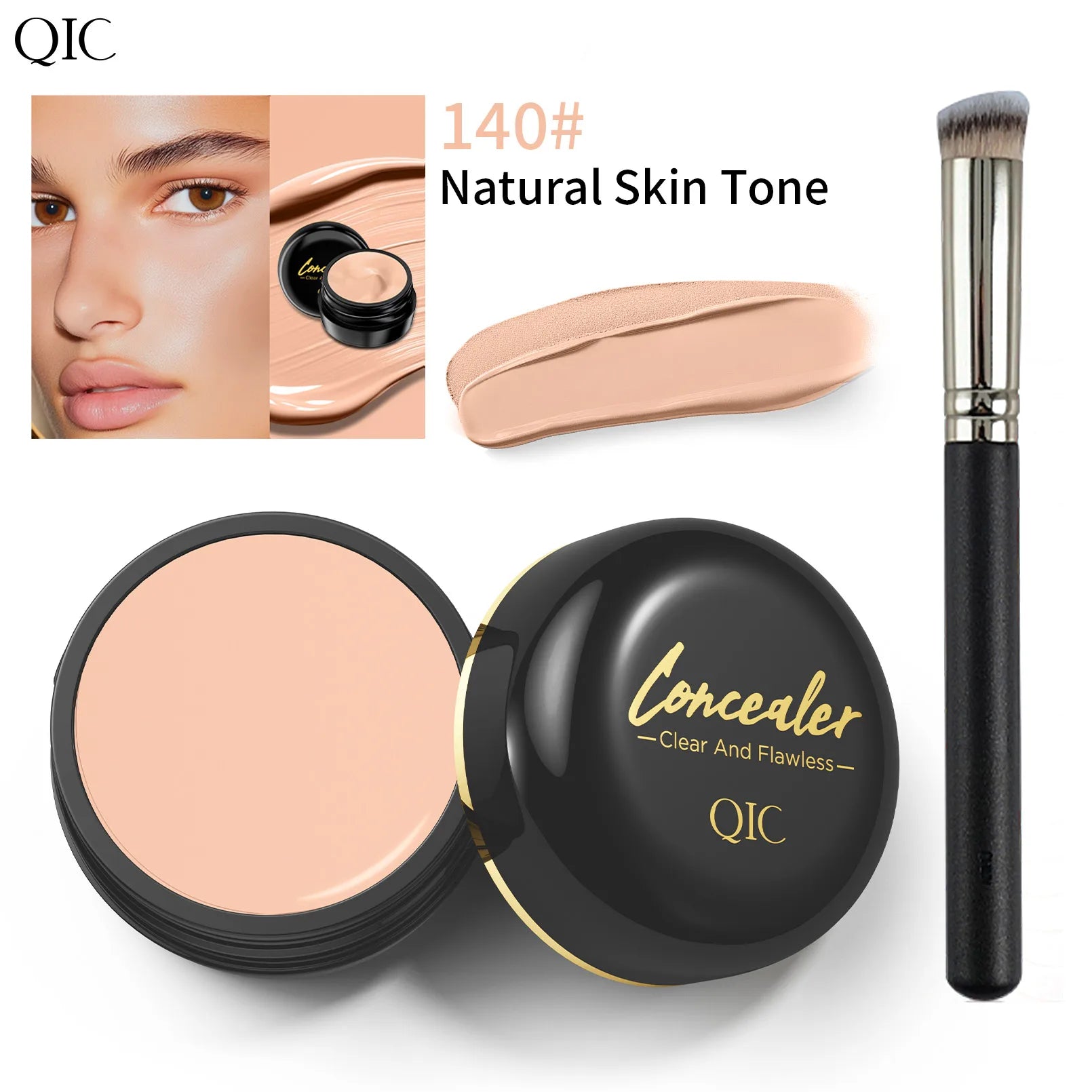 Hydrating Eye Brightening Concealer & Contour Cream - Full Coverage, Long-Lasting Makeup