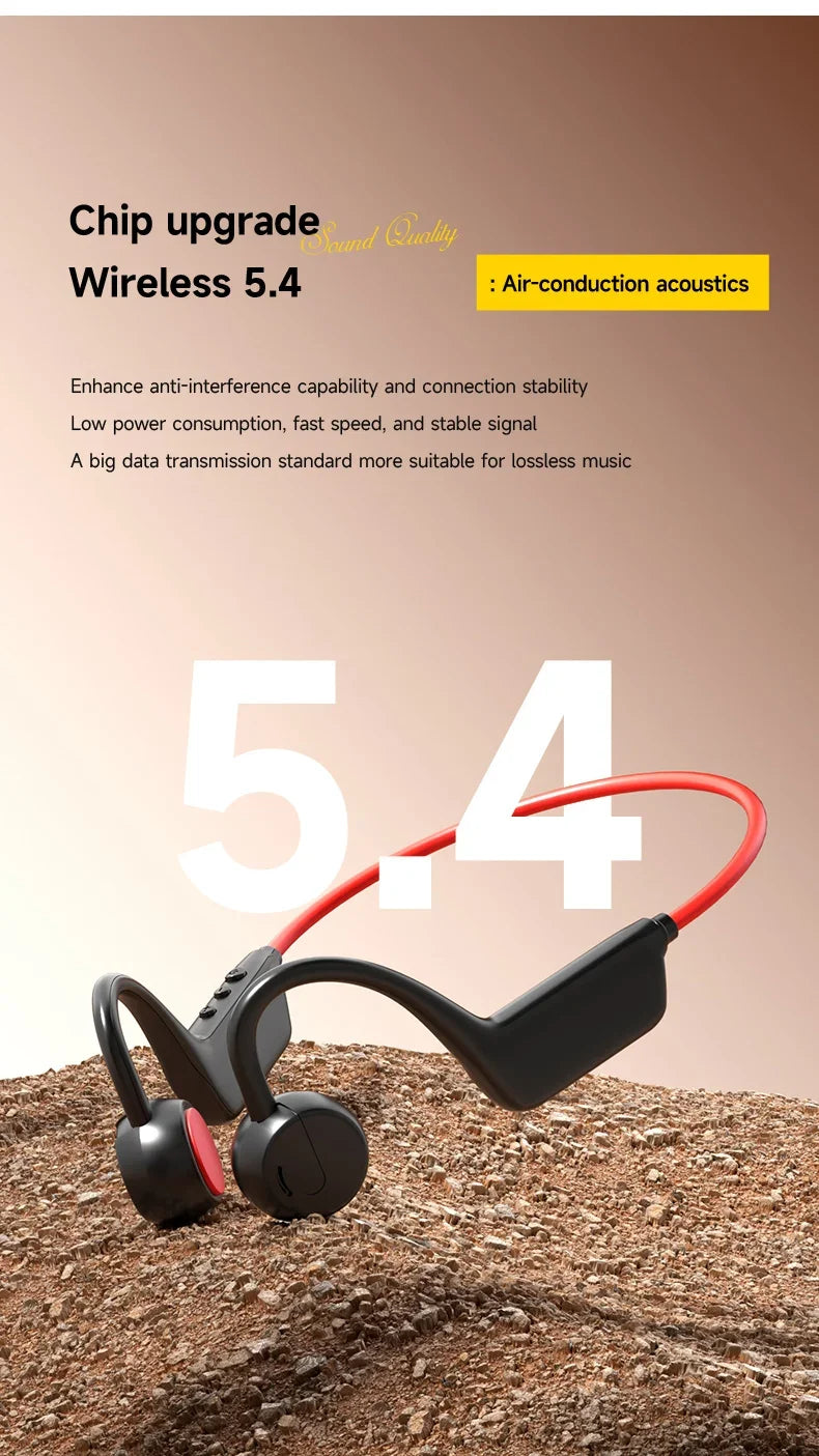 Vabena 2026 Bone Conduction Headset: Wireless IPX8 Swimming & Sports Headphones with Mic