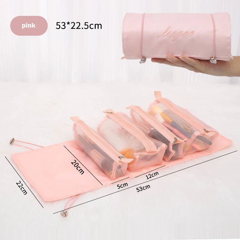 4-in-1 Detachable Travel Cosmetic Bag – Large Capacity Makeup & Toiletry Organizer