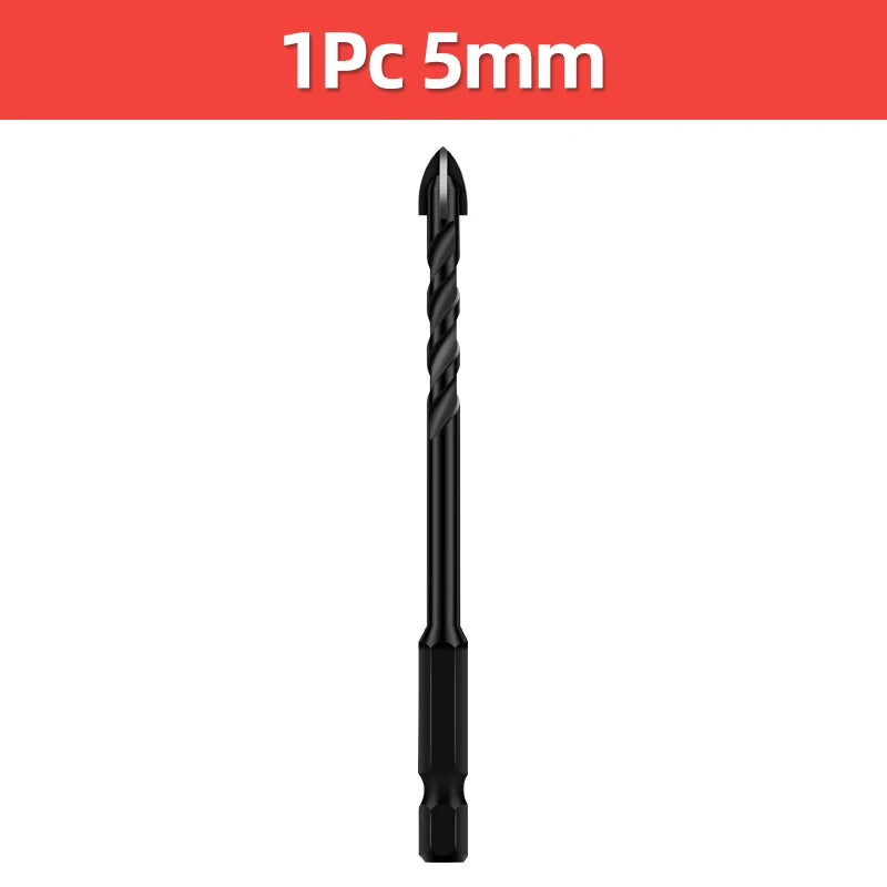 TOOLEYE Multifunction Cross Hex Drill Bit Set - Concrete, Tile, Glass, Metal