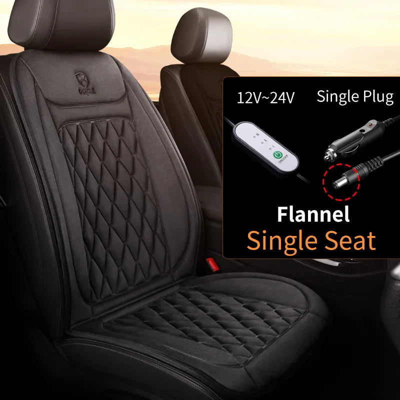 Heated Car Seat Cover | Quick Heat Seat Protector 12-24V