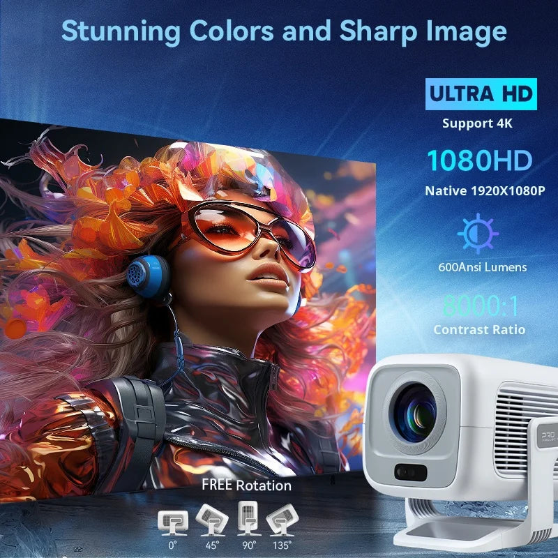DITONG X3Plus HD Projector | Native 1080P 4K WIFI6 Android