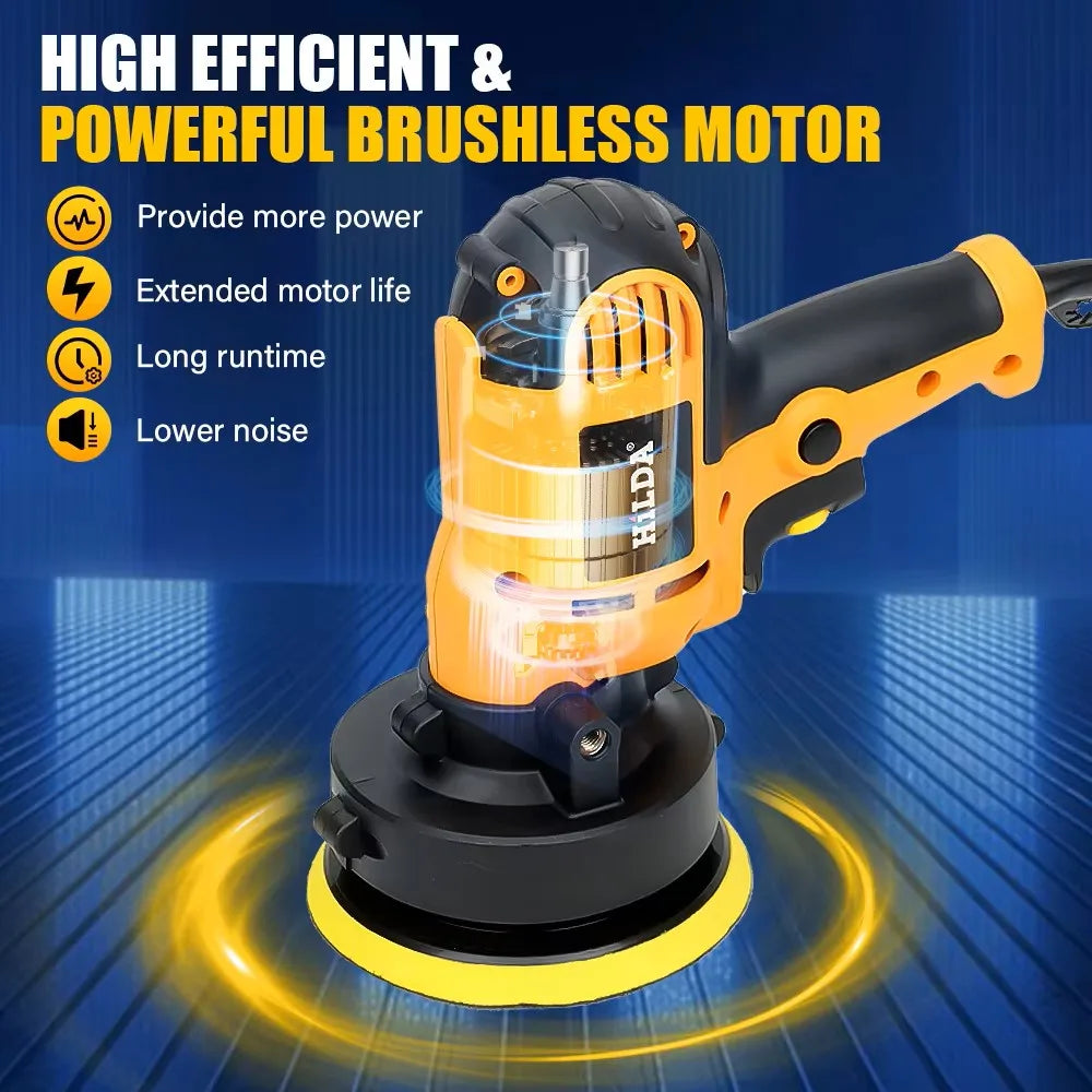 HILDA Electric Car Polisher | Adjustable Speed for Scratch Repair & Waxing
