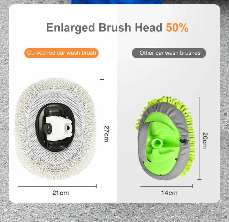 Car Wash Brush with Telescoping Handle & Chenille Mop for Auto & Window Cleaning