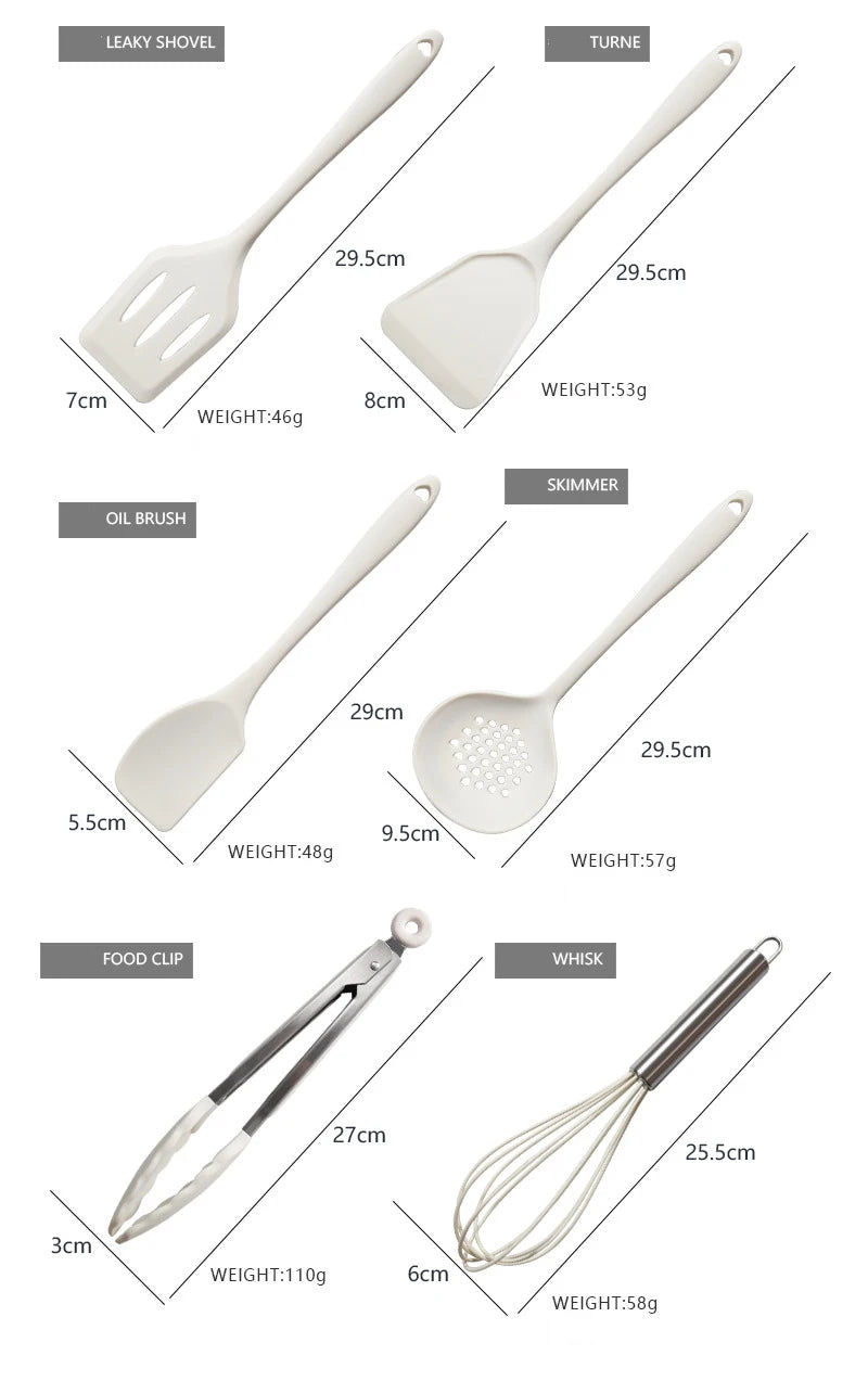 Vabena Pink 18Pcs Silicone Kitchen Utensil Set - Food Grade Cooking Tools