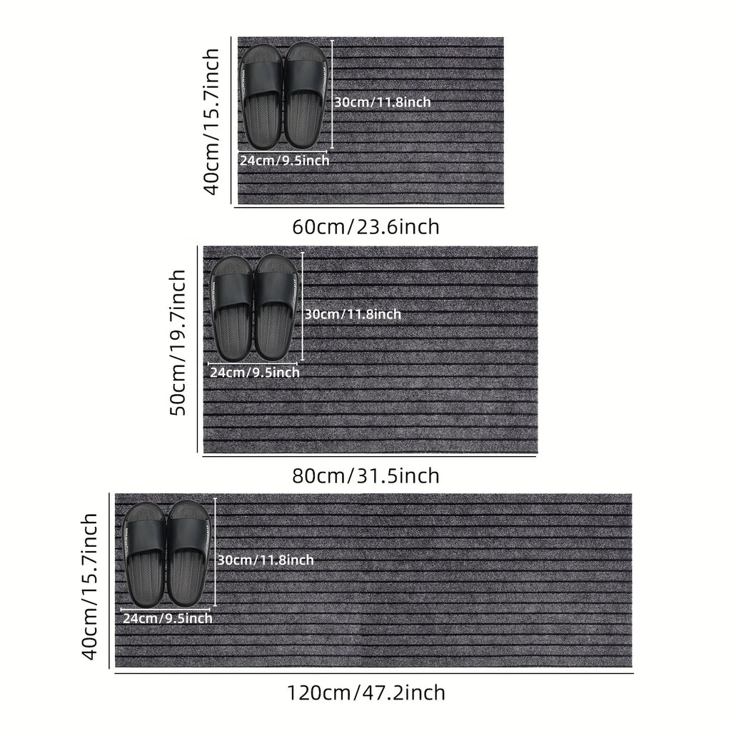Large Striped Rubber Anti-Slip Corridor & Outdoor Carpet | Washable Area Rug