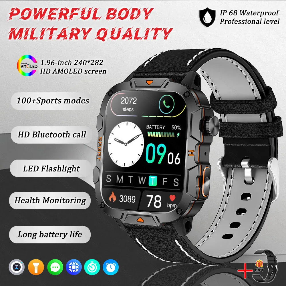 Military-Grade Smartwatch for Men | AMOLED Display | 5ATM Tactical Watch