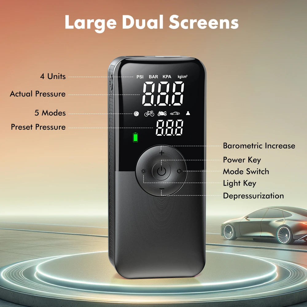 Carsun Rechargeable Digital Tire Inflator - Portable Air Pump