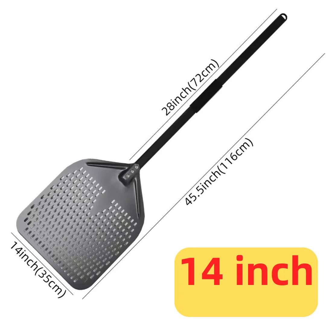 6-14 Inch Hard Anodized Aluminum Pizza Peel – Durable Oven Spatula & Bread Paddle