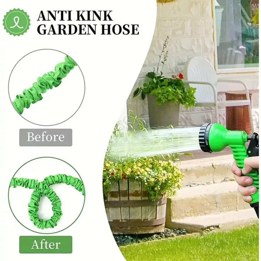 Vabena Expandable Garden Hose 25-200FT - Lightweight, Durable & Kink-Free with 7-Way Spray Nozzle