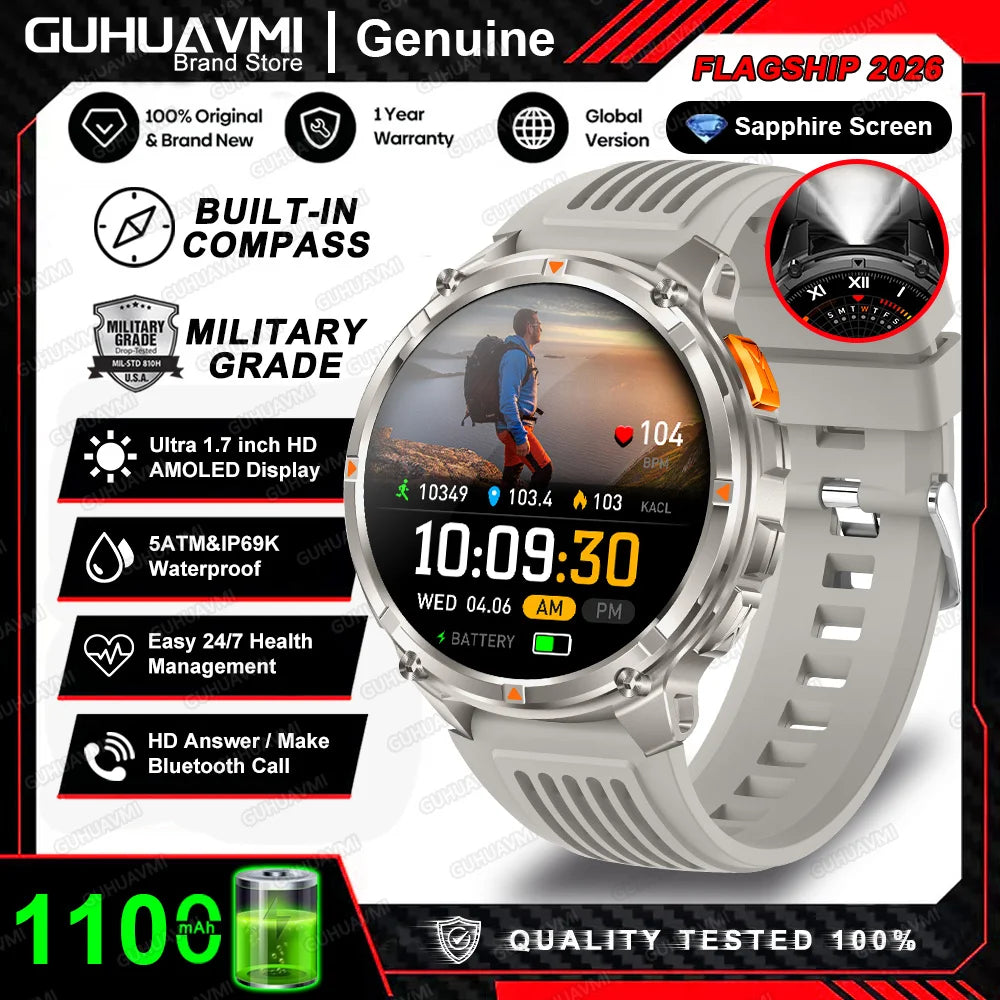 T-Rex3 Pro Smartwatch: GPS, 5ATM Waterproof, Military-Grade Sports & Outdoor Tracker