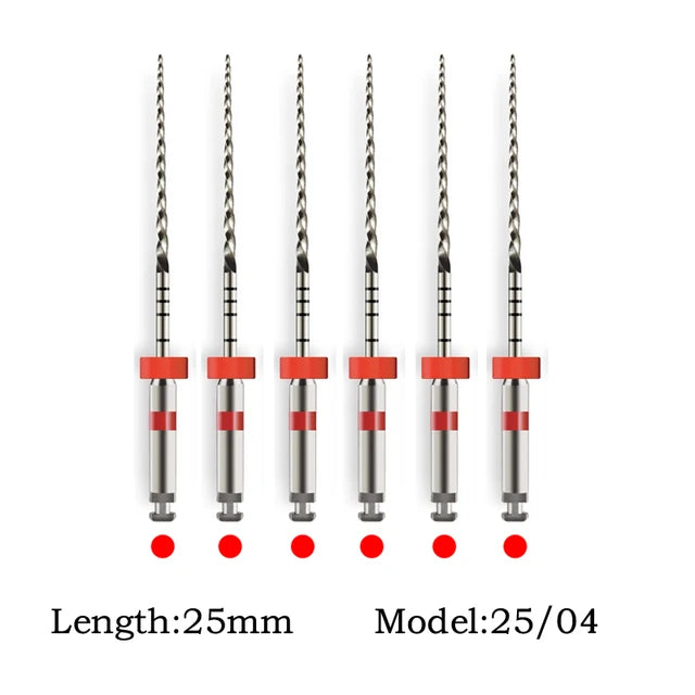 SOCO PLUS 6PCS Nickel Titanium Heat Activated Root Canal Rotary Files for EndoMotor