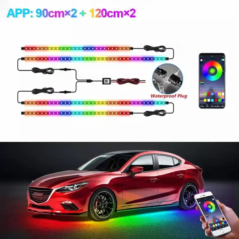 BLALION Flexible Car Underglow LED Light Strip 12V with App Control