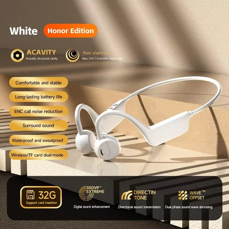 Vabena 2026 Bone Conduction Headset: Wireless IPX8 Swimming & Sports Headphones with Mic
