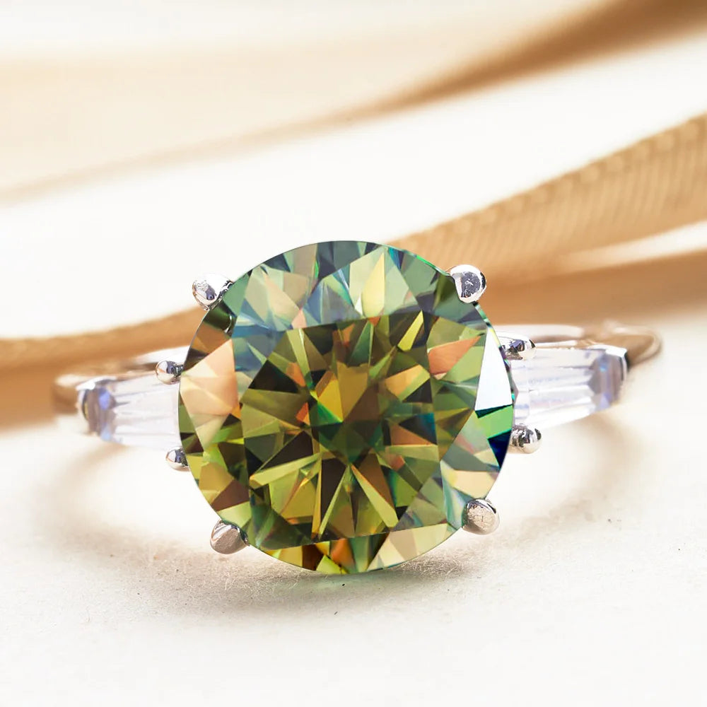 GRA Certified 5CT Moissanite Ring VVS1 Sterling Silver - Timeless Elegance