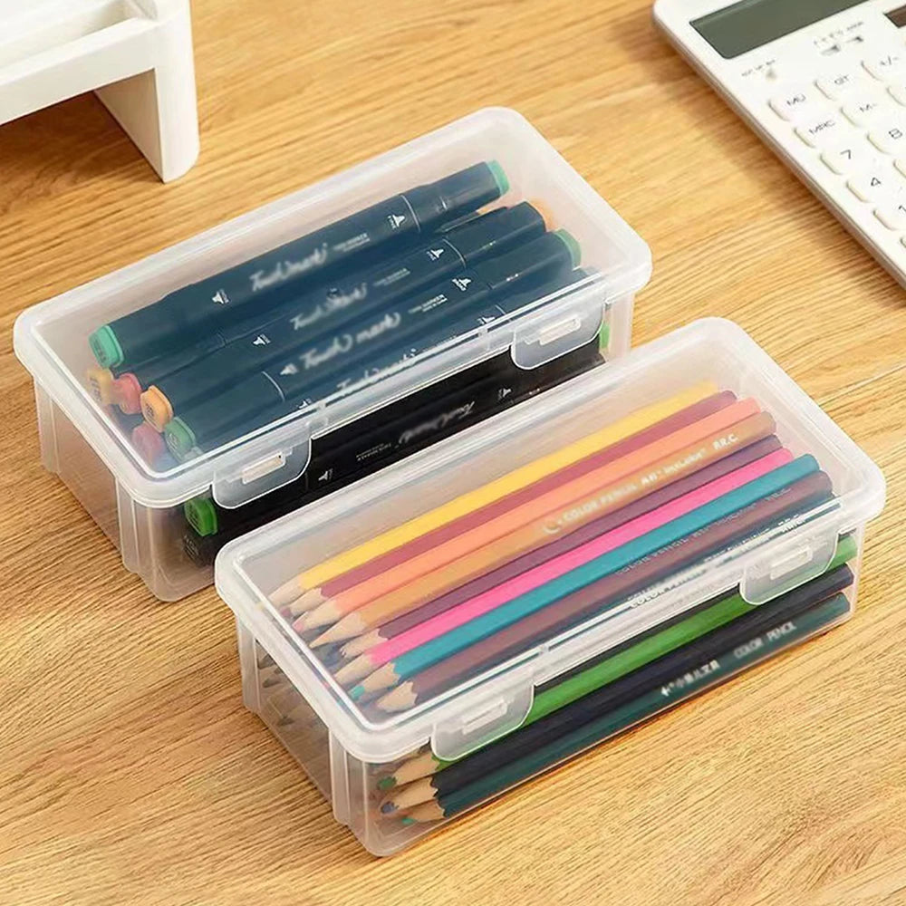 Clear Large Capacity Pen Case - Lightweight School Organizer