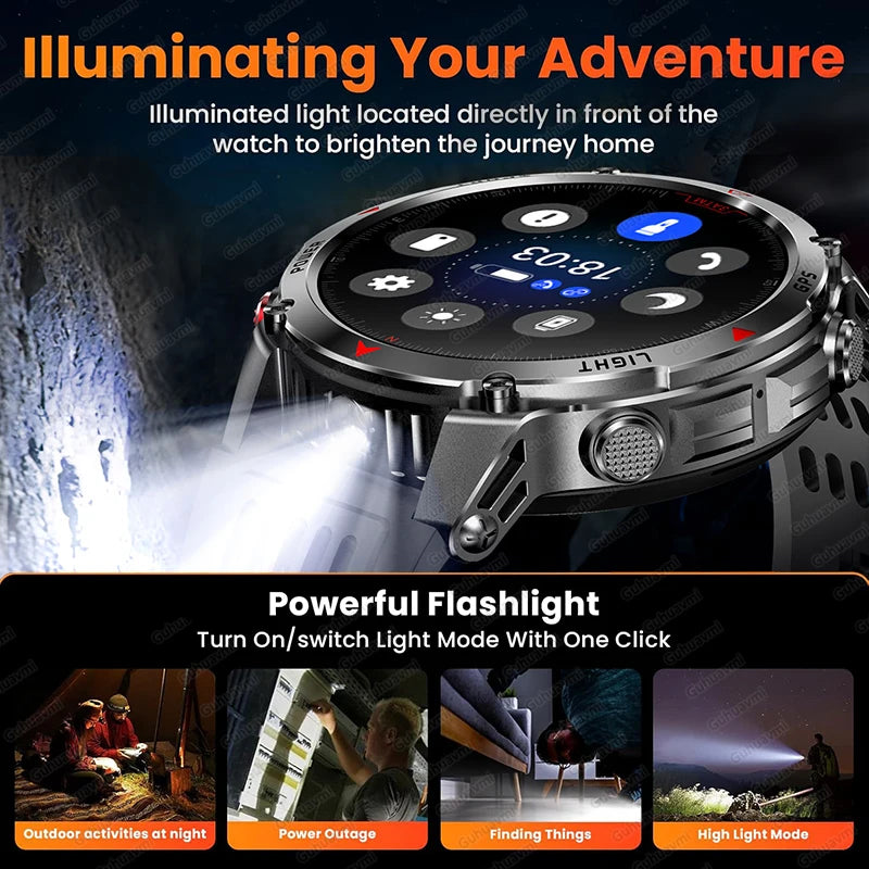 Vabena 2025 GPS Map Smartwatch | Navigation & Fitness for Men & Women