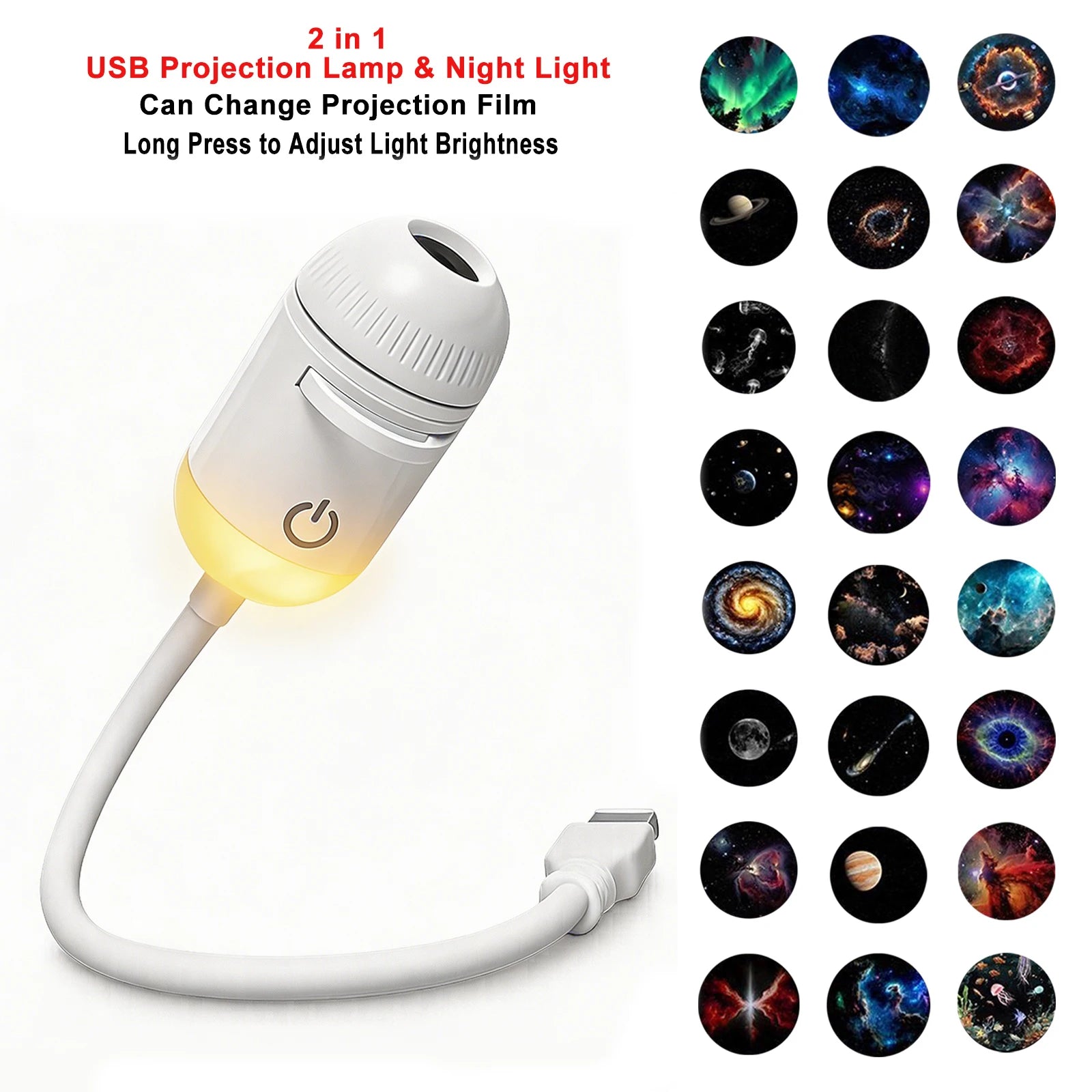 USB Car Star Projector Light | LED Interior Ambient Galaxy Lighting
