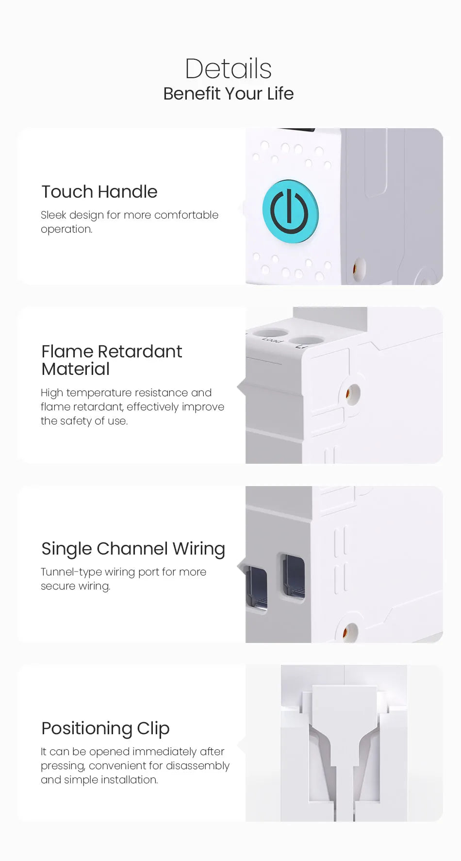 Tuya WiFi Smart Circuit Breaker 1P+N 63A - Remote Control, Energy Monitoring & Voice Assistant