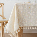 Korean Small Daisy Cotton Floral Tablecloth | Dining & Tea Table Cover