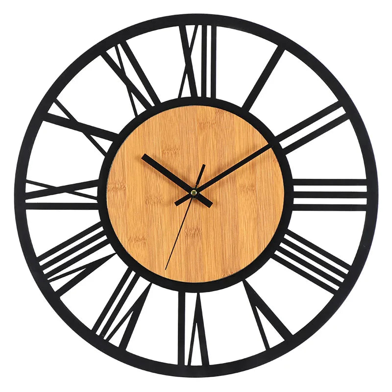 Large Nordic Retro 3D Wall Clock | Roman Numerals Decor