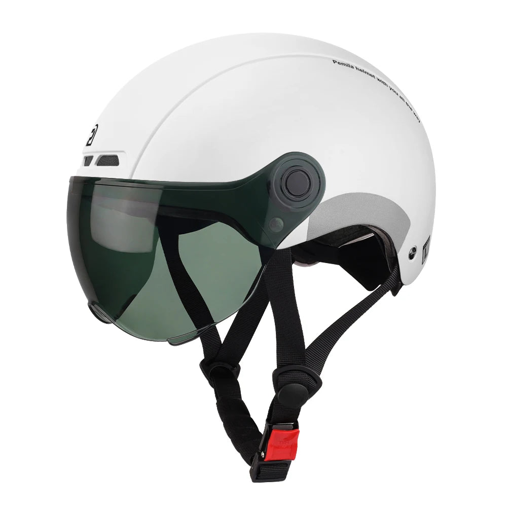 PEMILA Cycling Helmet with Goggles, Ear Protection & Reflective Safety - Adult MTB Road E-Bike