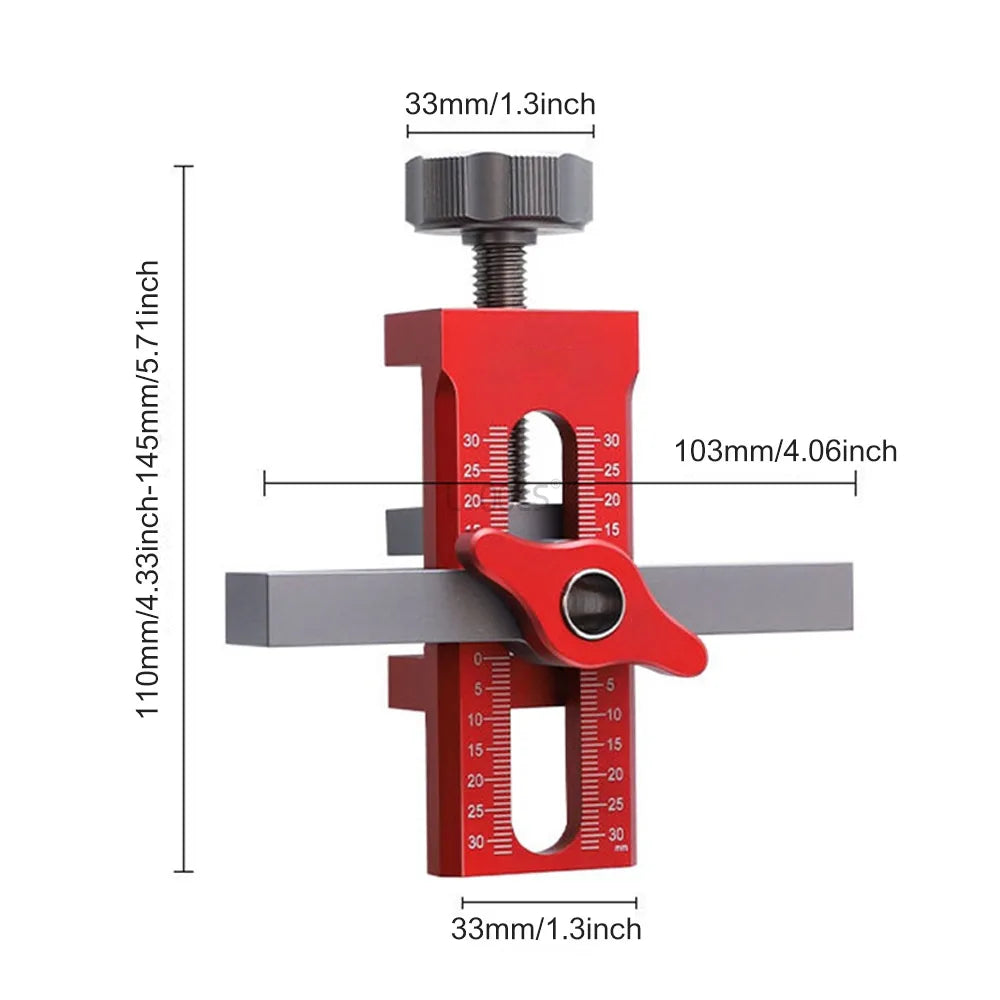 Cabinet Door Leveling & Installation Jig - 2-in-1 Positioning & Drilling Tool