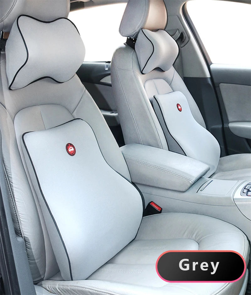 Memory Foam Car Seat Pillow Set - Neck, Lumbar & Headrest Support