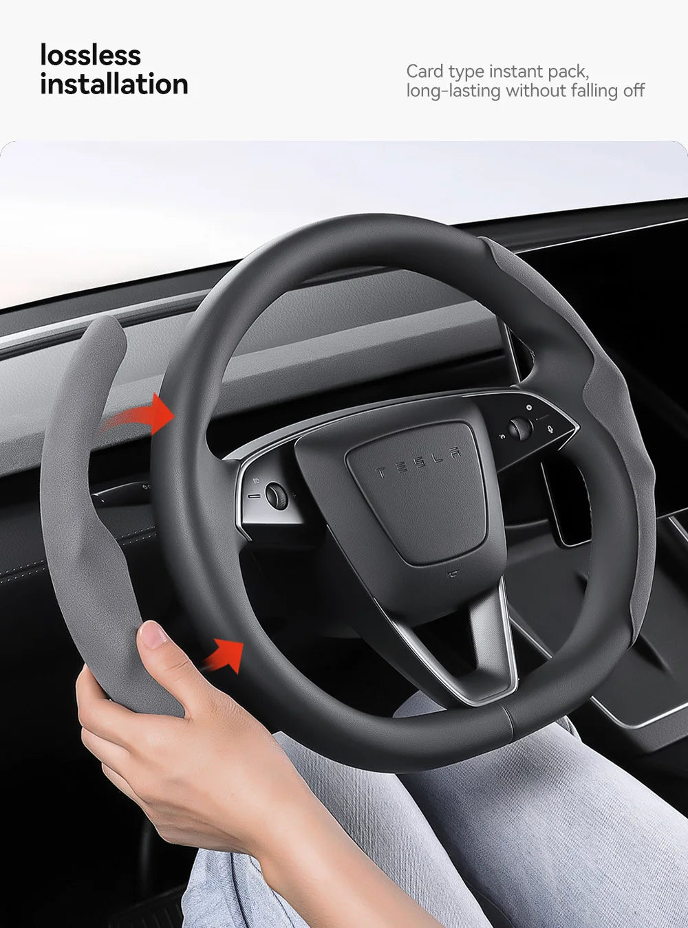 Tesla Model 3/Y Highland Juniper Carbon Fiber Steering Wheel Cover