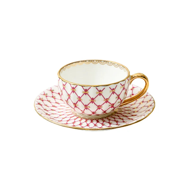 Nordic Bone China Coffee Cup with Gold Handle - Elegant Porcelain Mug