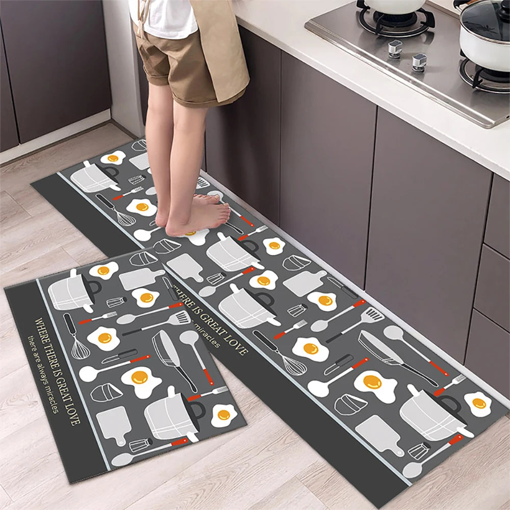 Non-Slip Crystal Velvet Kitchen Mat & Rugs for Living Room, Bedroom & Entryway