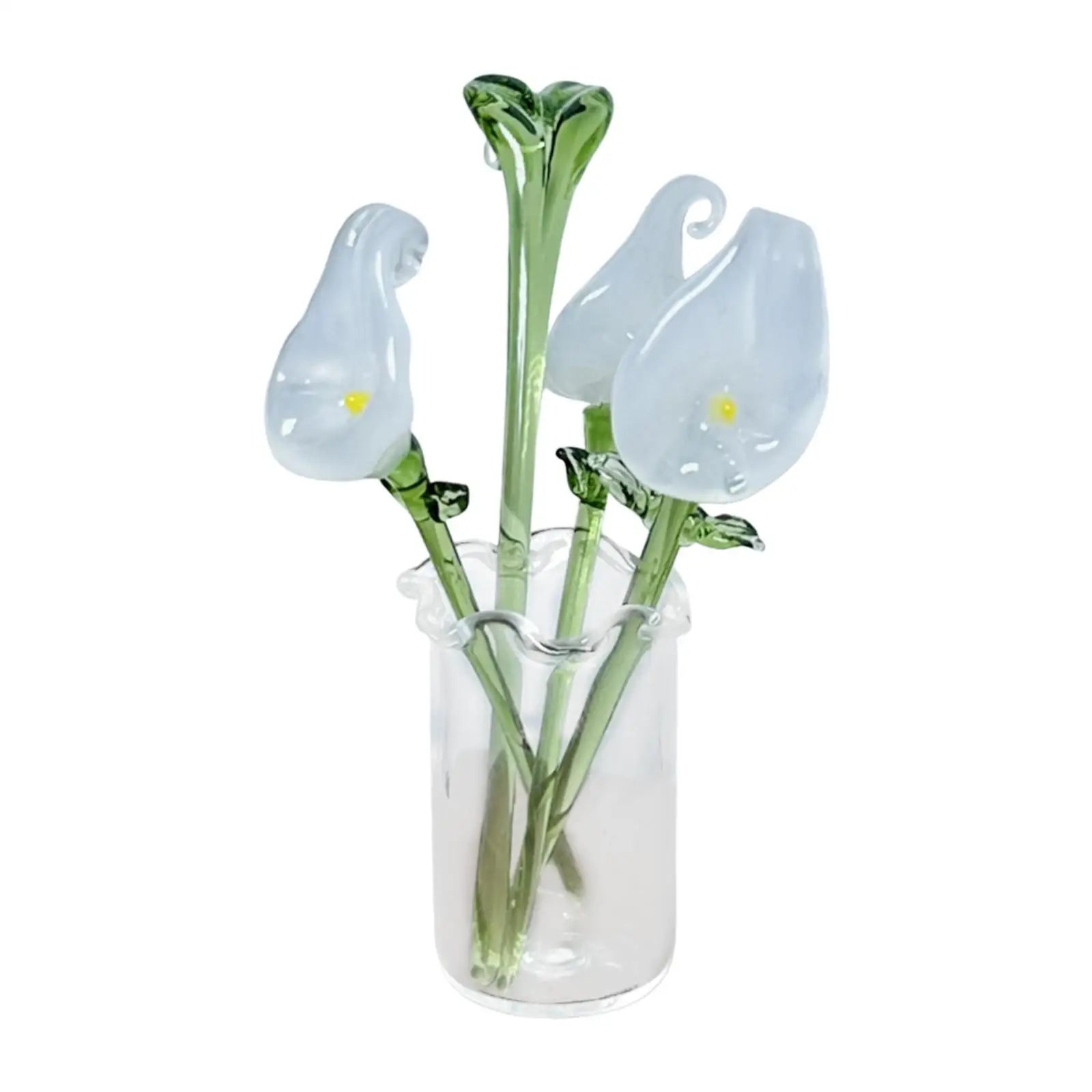 Timeless Glass Flower Bouquet & Vase Figurine | Elegant Home Decor
